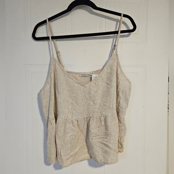 Abercrombie & Fitch Womens XL Sleeveless Shirt Top Blouse Cream New With Tags - Picture 1 of 6